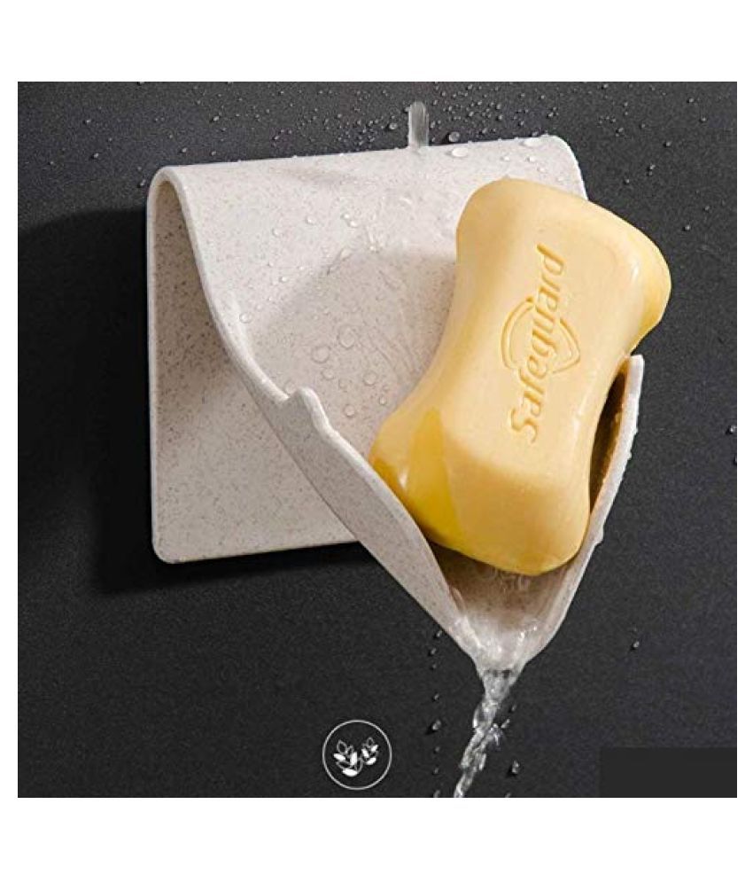 Happy2Buy Easy install Adhesive Soap Holder Water Drain Soap Dish