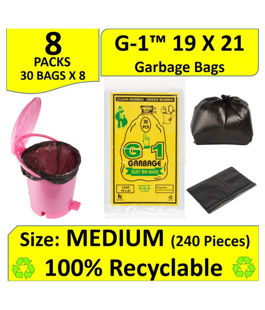 G-1 180 pcs - 19X21 Medium Disposable Garbage Trash Waste Dustbin Bags