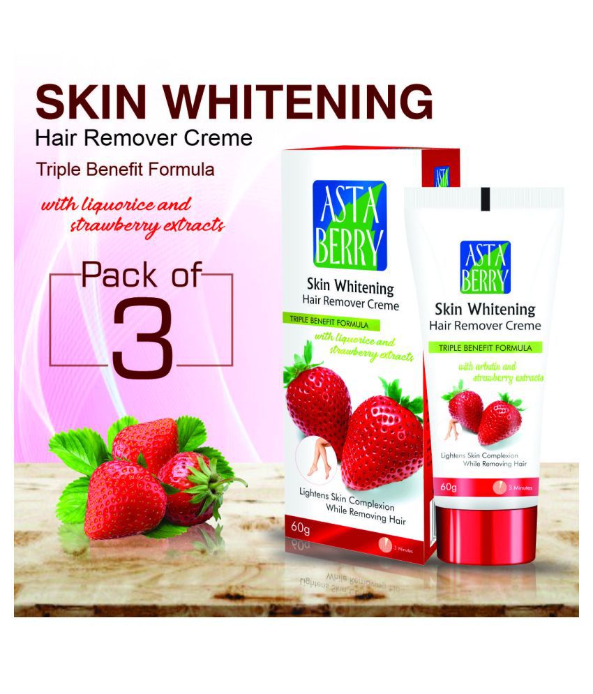 Astaberry Skin Whitening Hair Removal Cream 60 g Pack of 3: Buy Astaberry  Skin Whitening Hair Removal Cream 60 g Pack of 3 at Best Prices in India -  Snapdeal