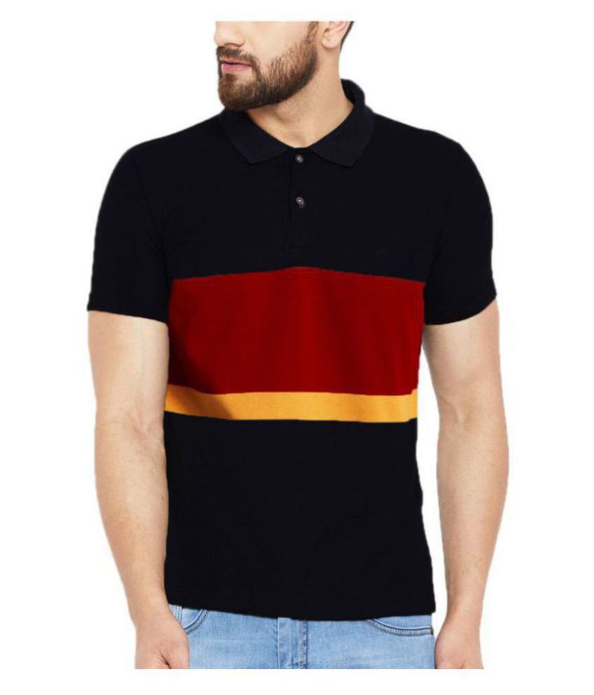 100 cotton black polo shirt