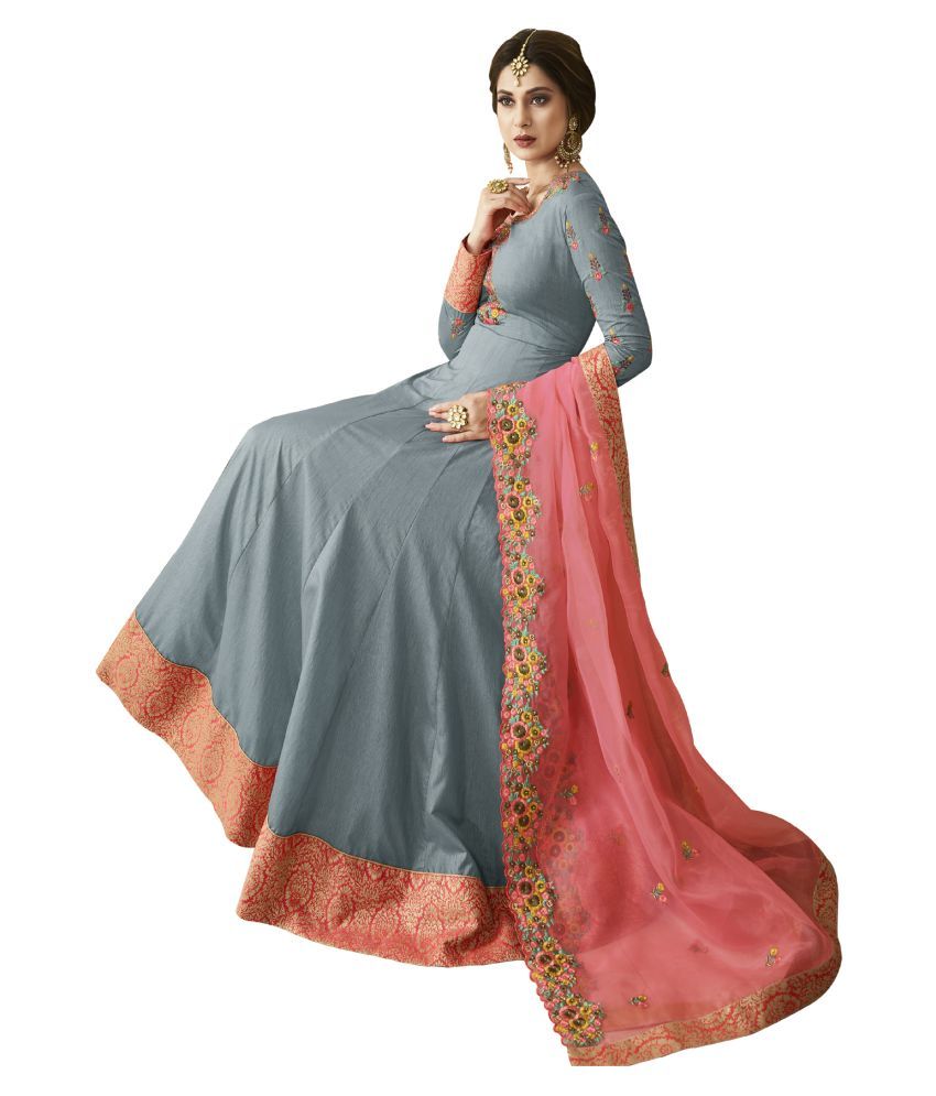 grey ethnic wear