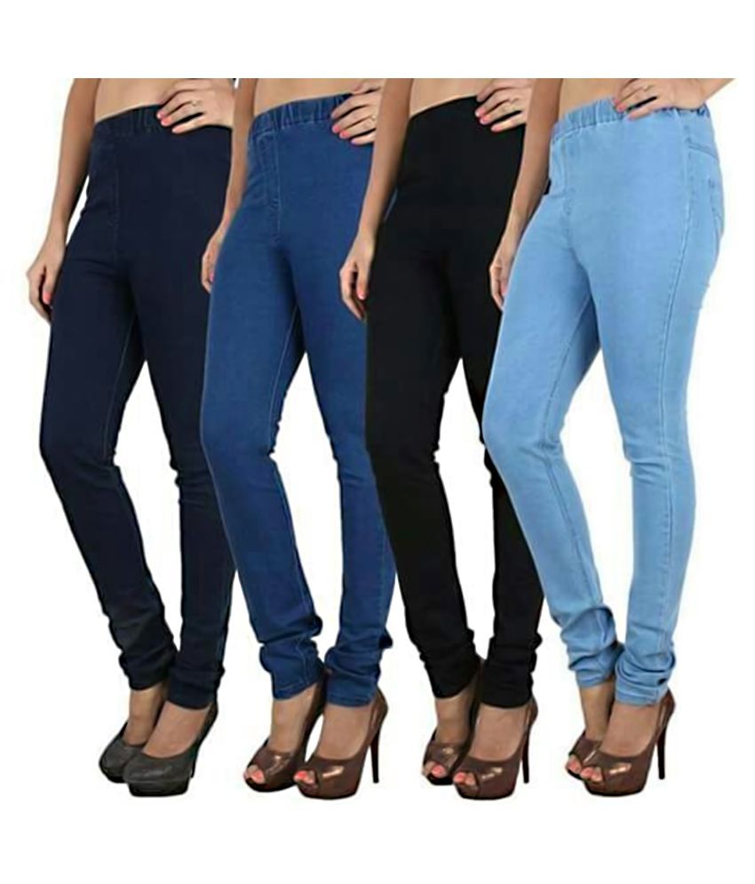 Buy Trusha Dresses Denim Jeggings - Multi Color Online at Best Prices in India - Snapdeal