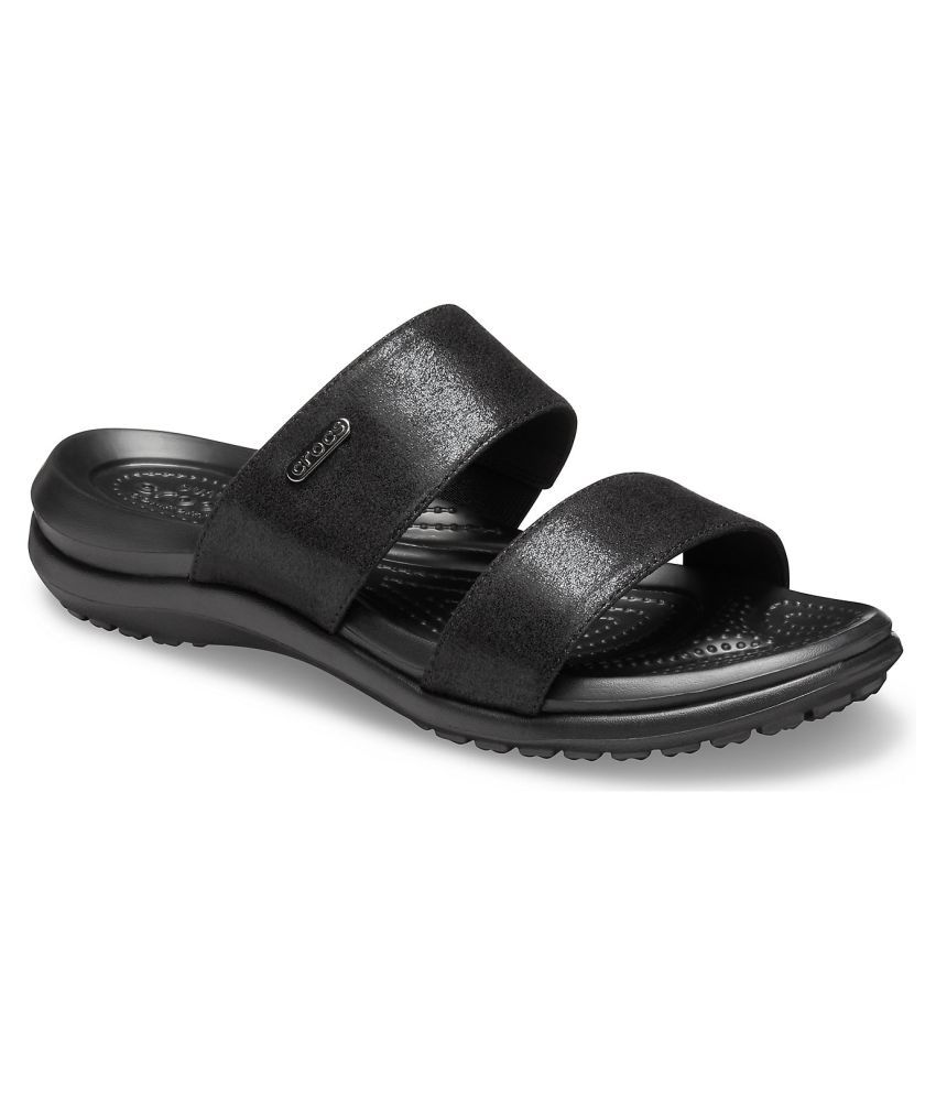 black croc slides