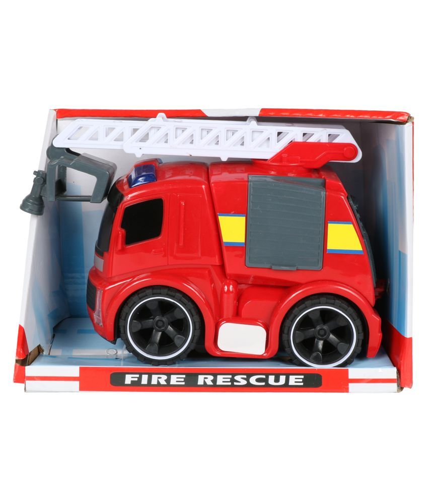 Planet of Toys Friction Powered Fire Rescue Ladder Truck Toy with Light ...