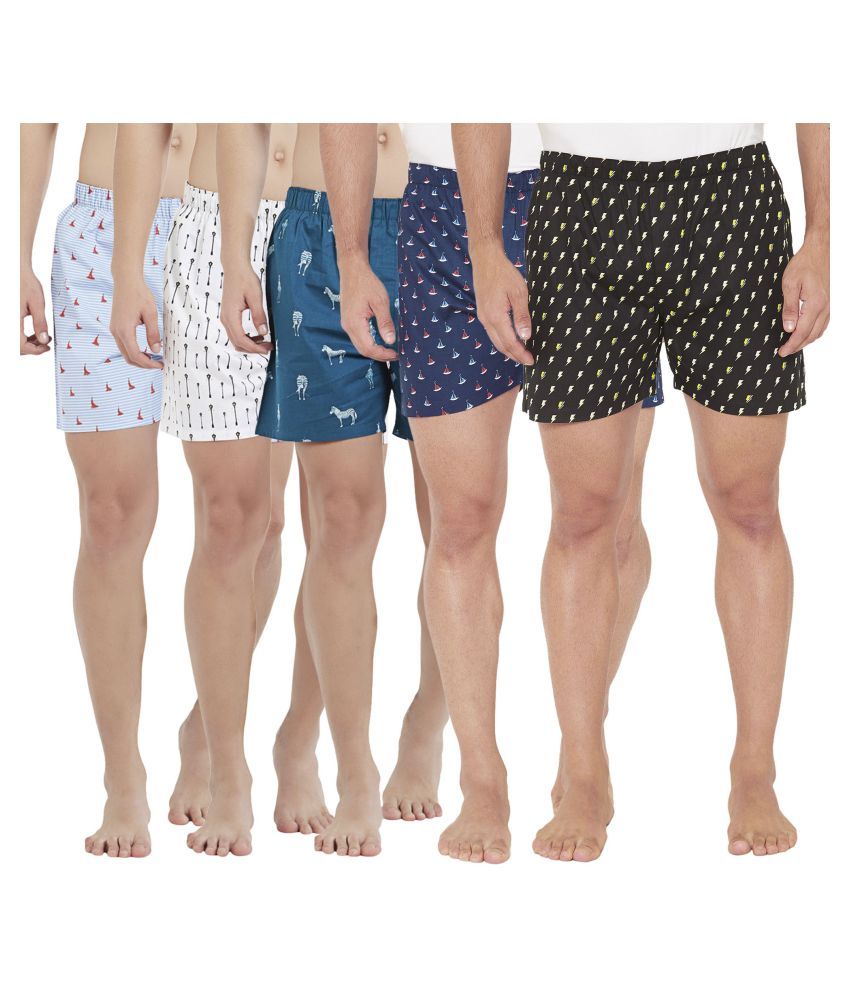     			XYXX Pack of 5 Cotton Boxers For Men's ( Multicolor )