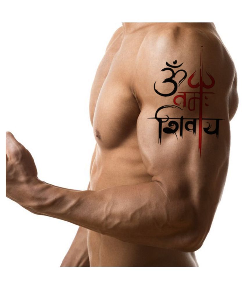 komstec Om Namah Shivay Trishul Tattoo Temporary Body Waterproof Boy and  Girl Tattoo  Price in India Buy komstec Om Namah Shivay Trishul Tattoo  Temporary Body Waterproof Boy and Girl Tattoo Online