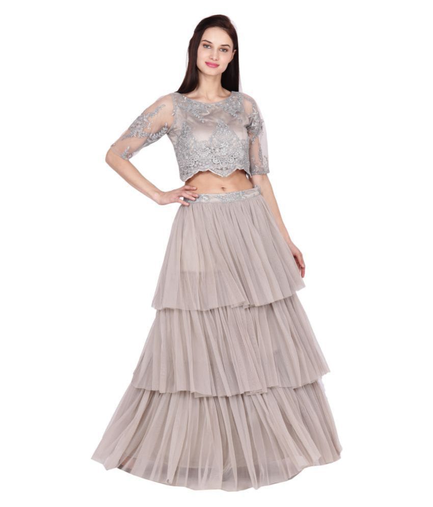 net frill gown design