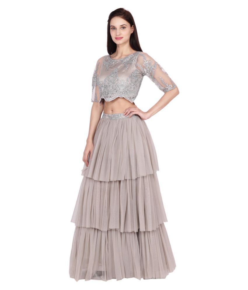 net frill gown design