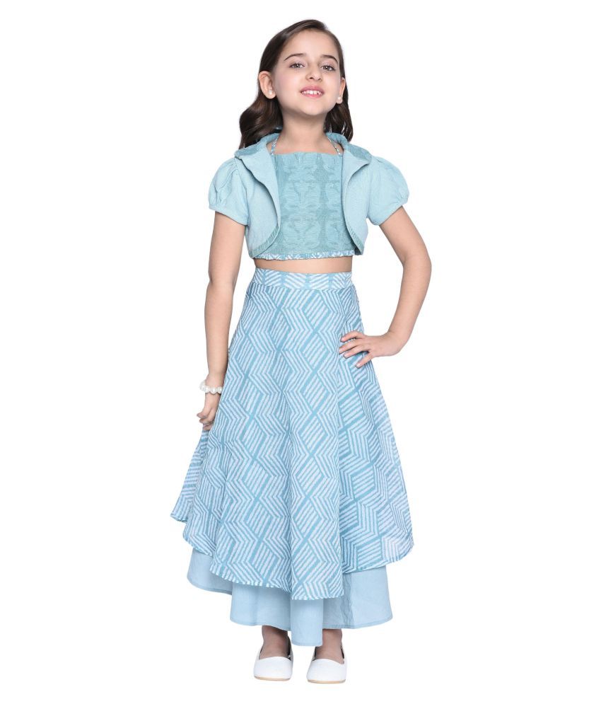 crop top skirt with shrug online