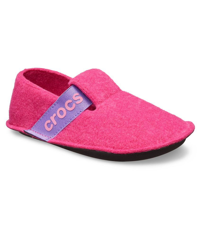 pink slipper crocs