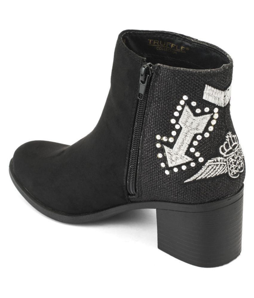 truffle collection chunky chelsea heeled ankle boots in black