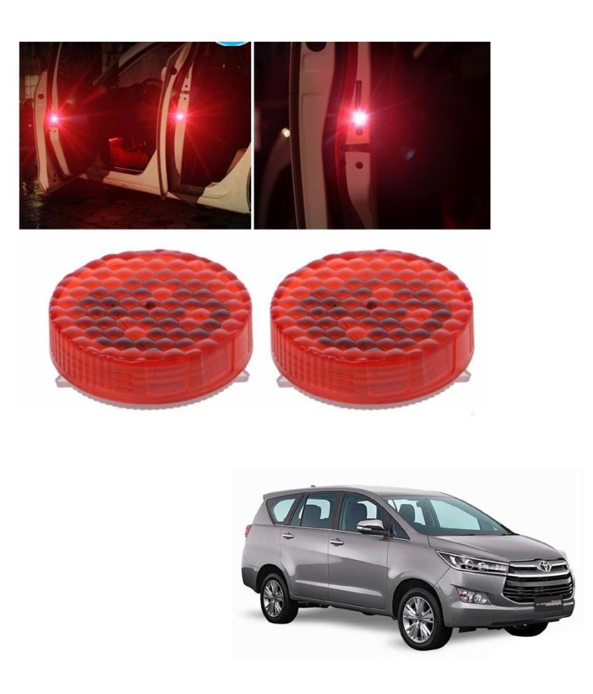 Auto Addict Waterproof 5 Led Wireless Car Door Warning Open Lights Indicator Decor Interior Flash Magnetic Car Led Lights For Anti Rear End Red Free Batteries 2 Pair 4 Pcs For Toyota Innova Crysta