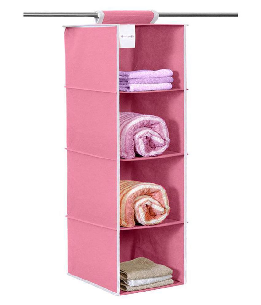     			PrettyKrafts Hanging 4 Shelves Wardrobe Organiser