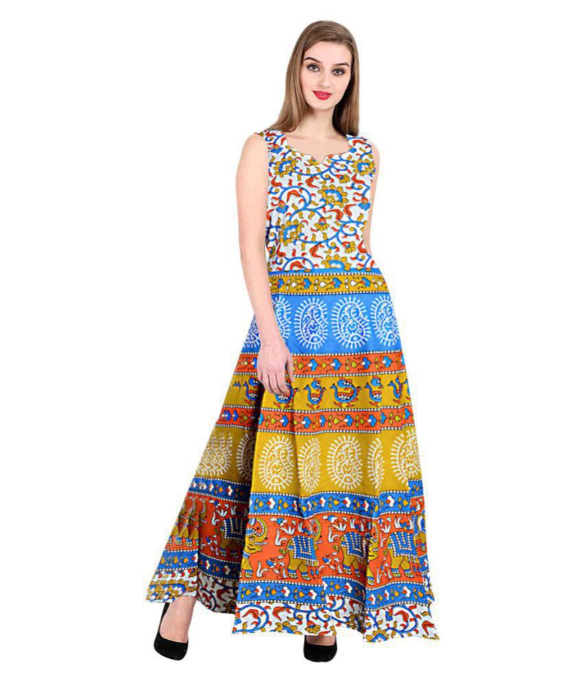 Trendy Fab Cotton Multi Color Fit And Flare Dress - Buy Trendy Fab ...