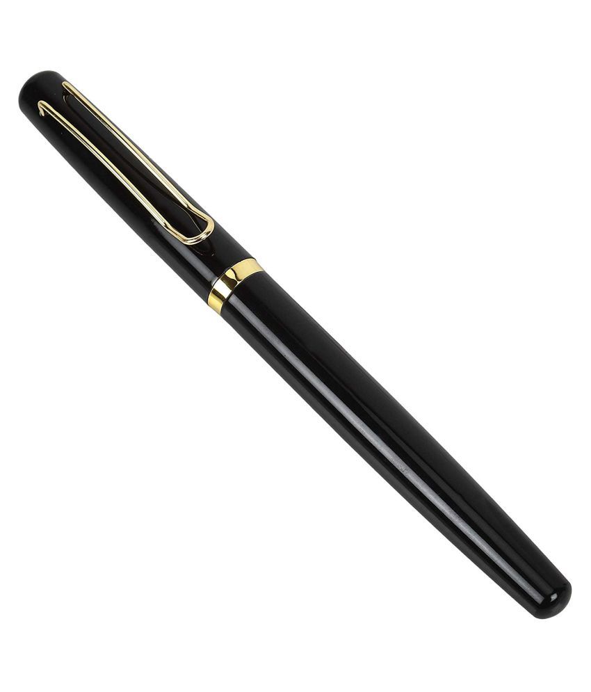 Stylish black fountain pen with beautiful