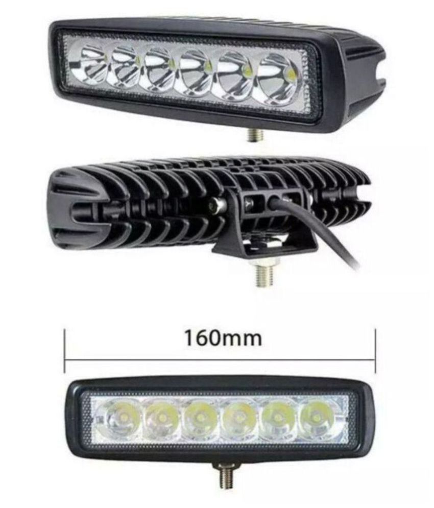     			HJG 6 LED Fog Light IP67 Waterproof CREE LED Flood Bar with Mounting Brackets for Motorcycle and Cars