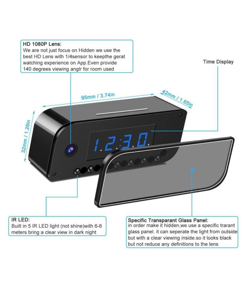 Hd wifi clock camera настройка