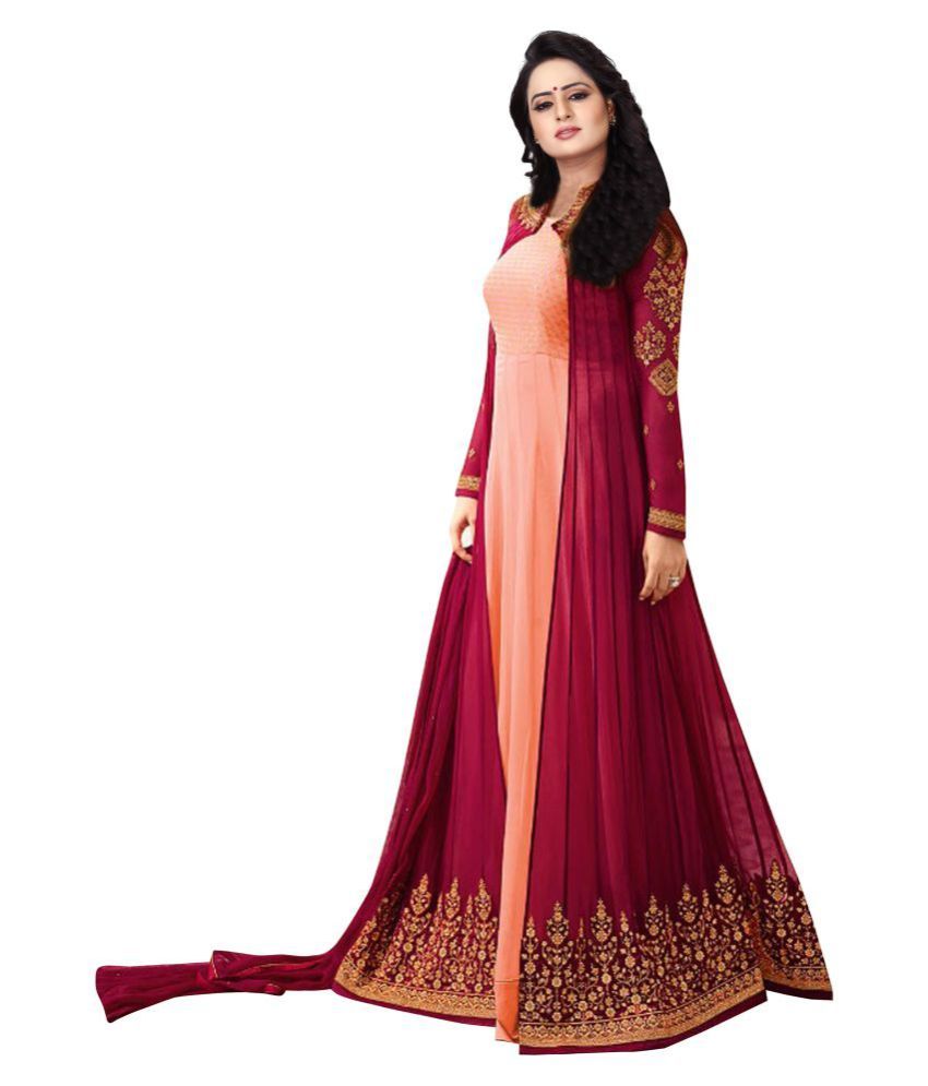 superb ethnic style maroon color beautiful gown