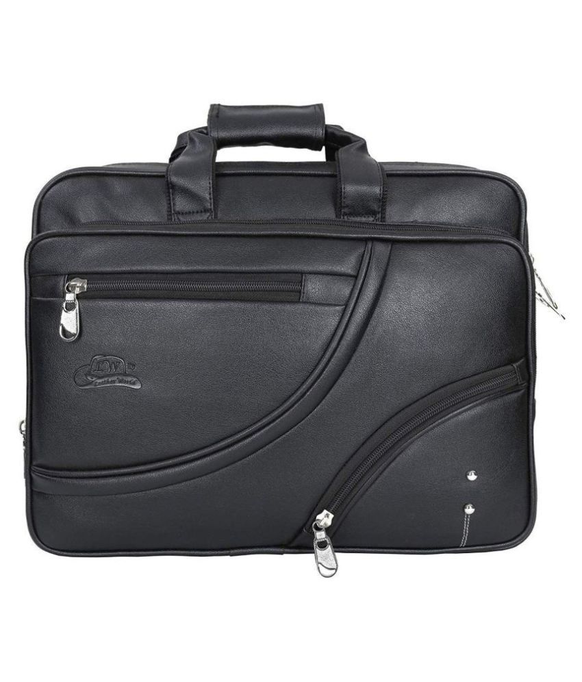     			Leather World up to 17 inch latop Black P.U. Office Bag
