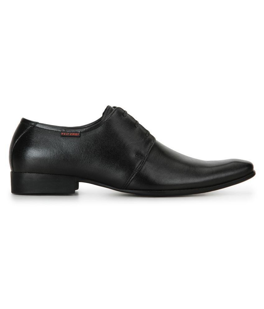 red chief black derby formal shoes