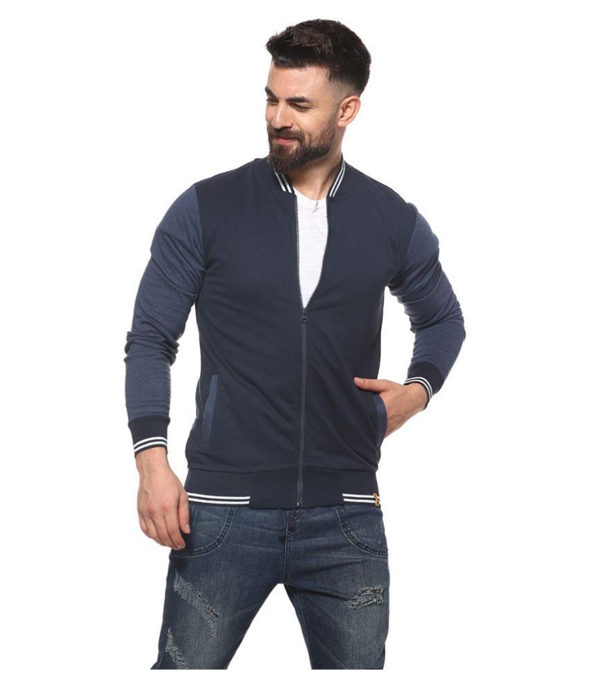    			Campus Sutra Blue Casual Jacket
