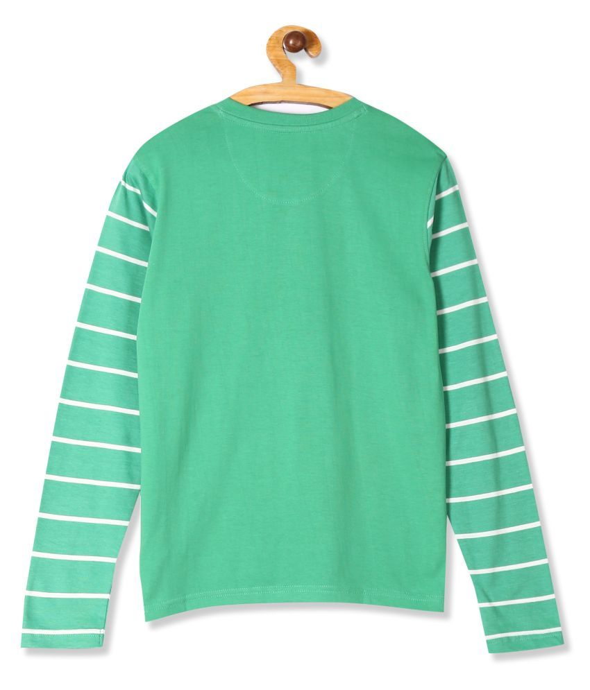 Green Boys Striped Sleeve Henley T-Shirt - Buy Green Boys Striped ...