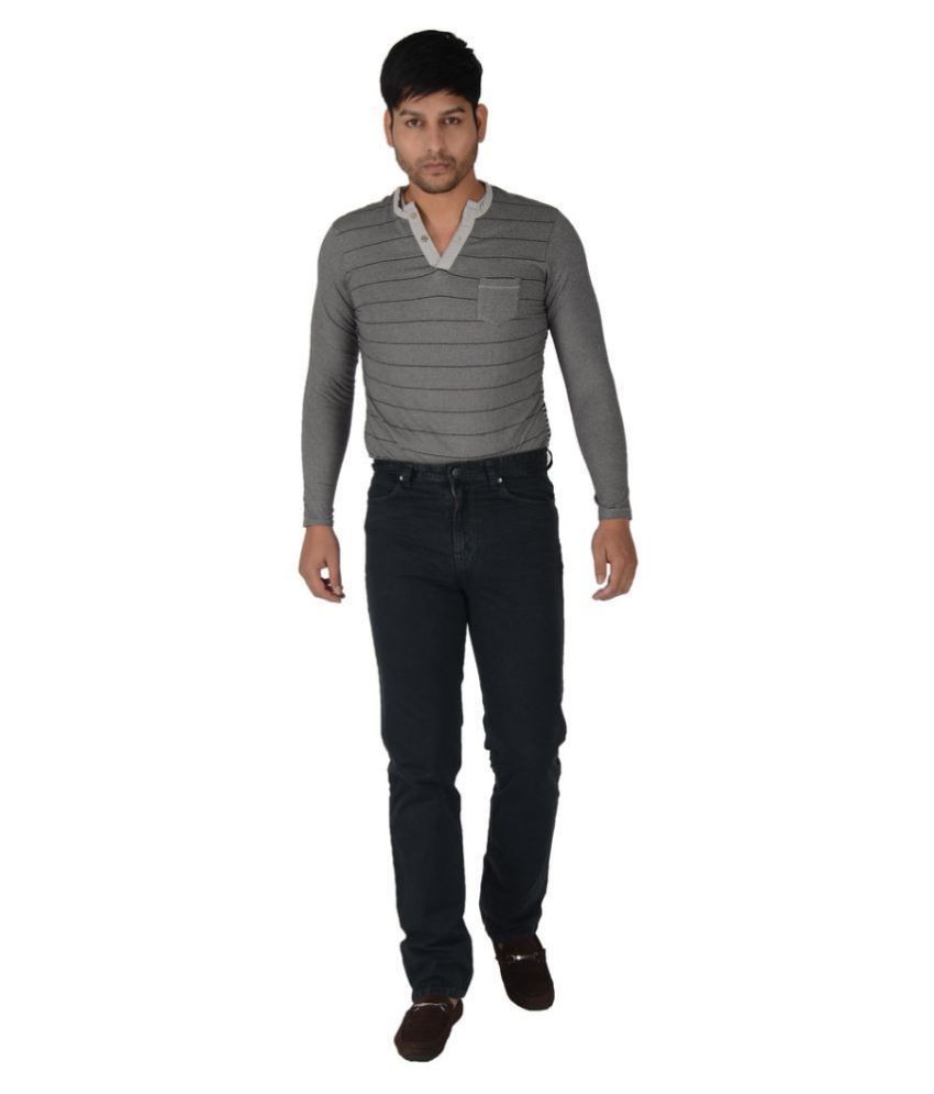 black regular fit jeans mens