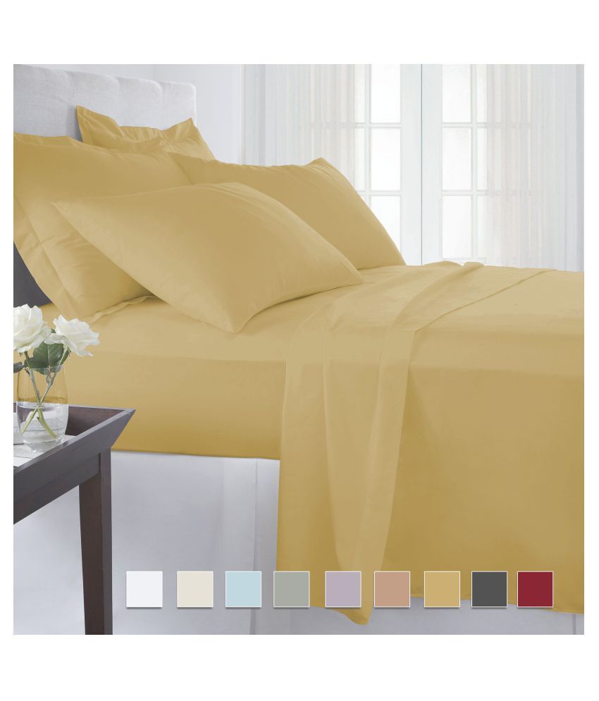 Pizuna Linens Cotton Double Bedsheet with 2 Pillow Covers Buy Pizuna