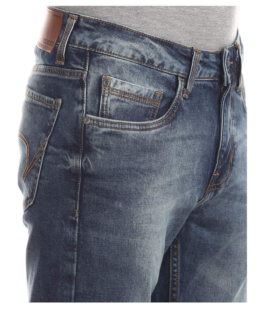Cherokee - Blue Cotton Blend Slim Fit Men's Jeans ( Pack of 1 ) - Buy ...