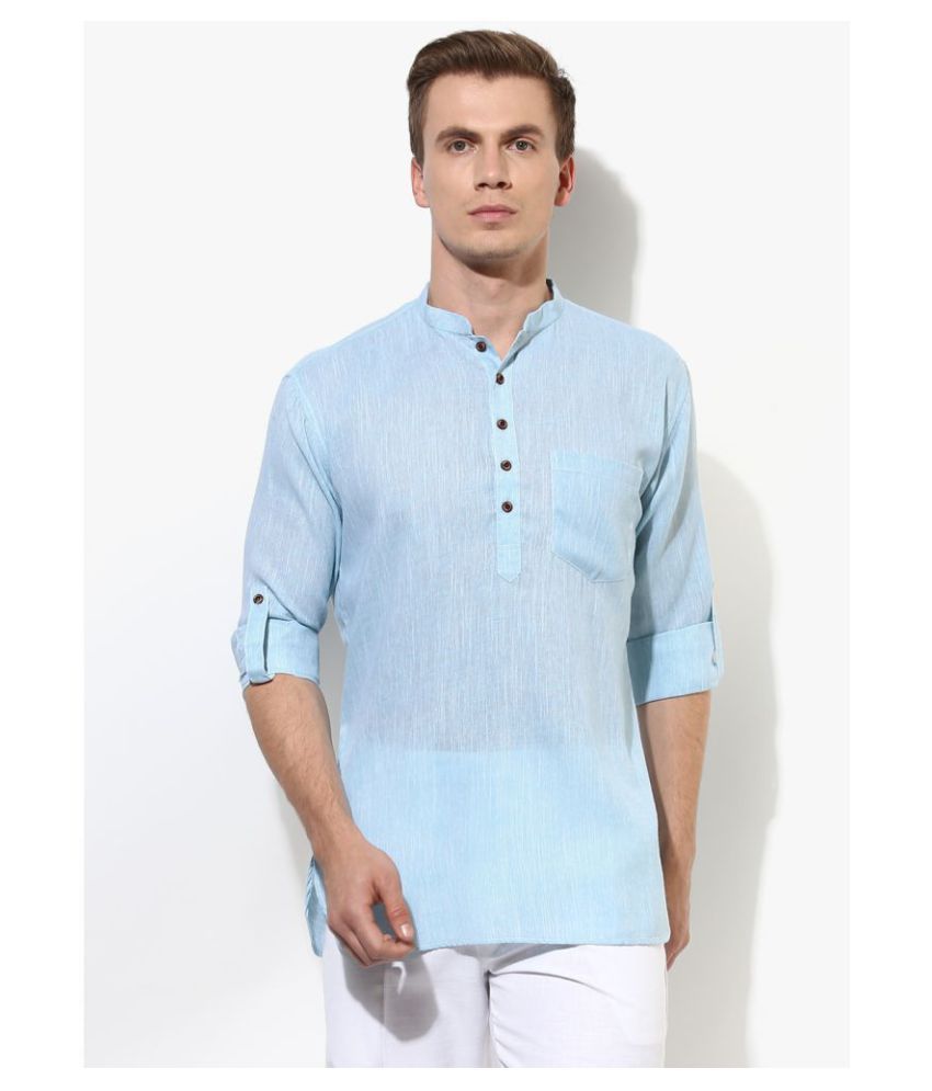     			Hangup 100 Percent Cotton Blue Solids Shirt