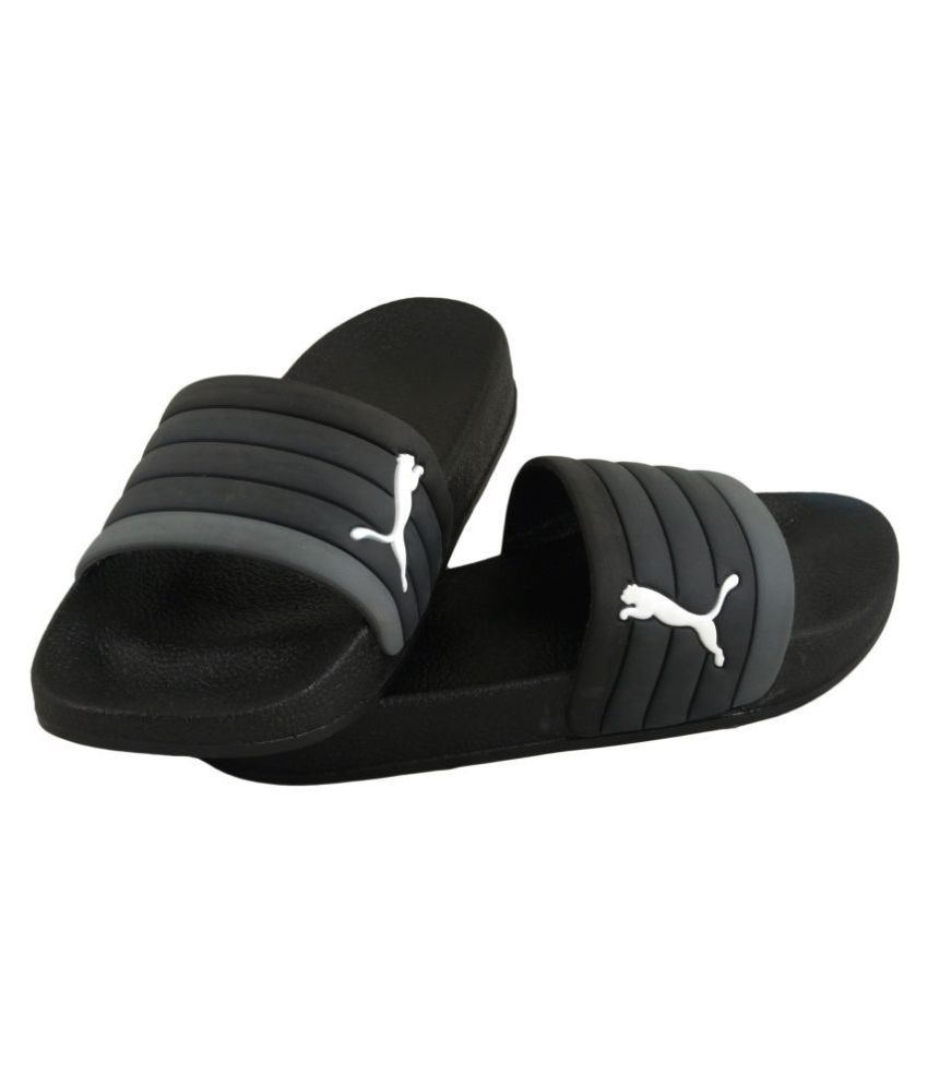 puma black slide flip flop