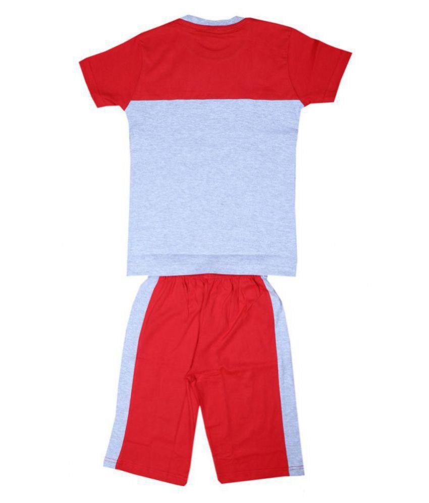 twa's Cotton Three-Fourth Pant with Matching Tees for Boys, Pack of 5 ...
