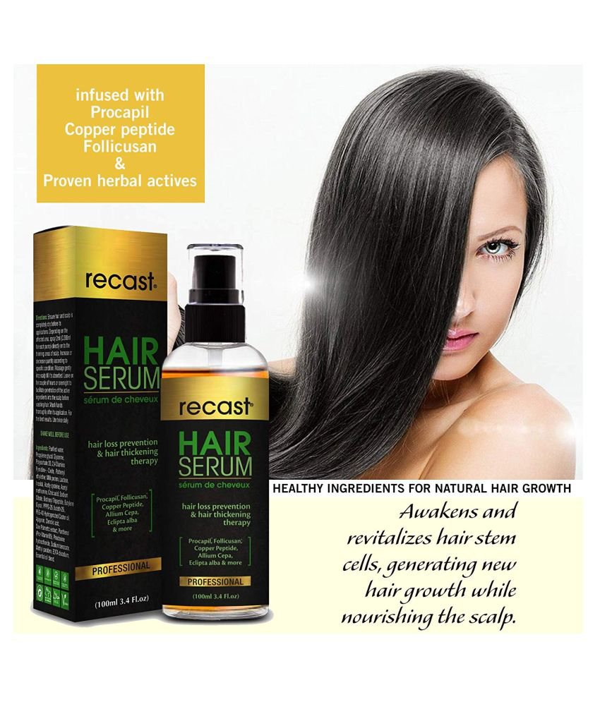 Recast Hair Serum For Hair Loss & Hair Thickening with Patented Procapil,  Follicusan, Copper Peptides & Herbal Extracts 100 mL : Buy Recast Hair  Serum For Hair Loss & Hair Thickening with