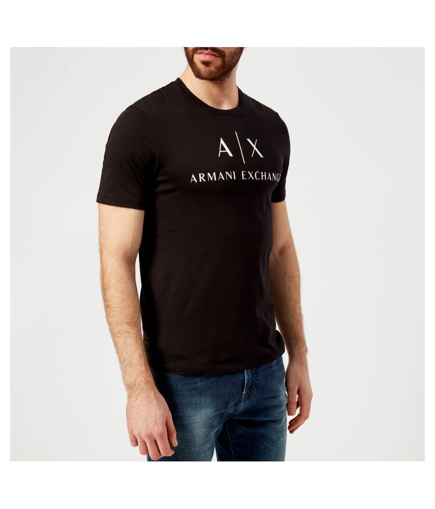 Armani Exchange 100 Percent Cotton Black Printed T-Shirt - Buy Armani ...