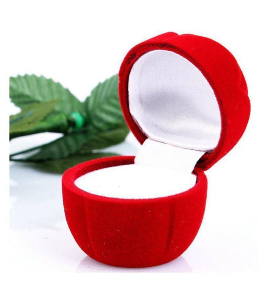 Velvet Red Rose Jewellery Ring Box (Gift, Engagement) Single Box