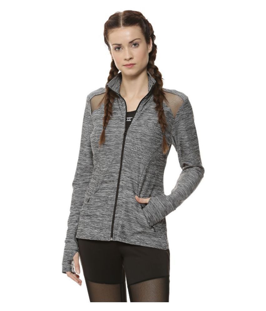Campus Sutra Polyester Blend Grey Jackets