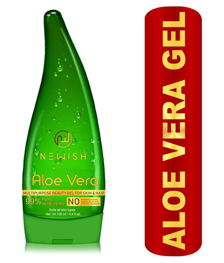 Newish Pure Aloe Vera Gel For Face Glow, Hair Growth & Skin Moisturizer For Women & Men, 130 ml