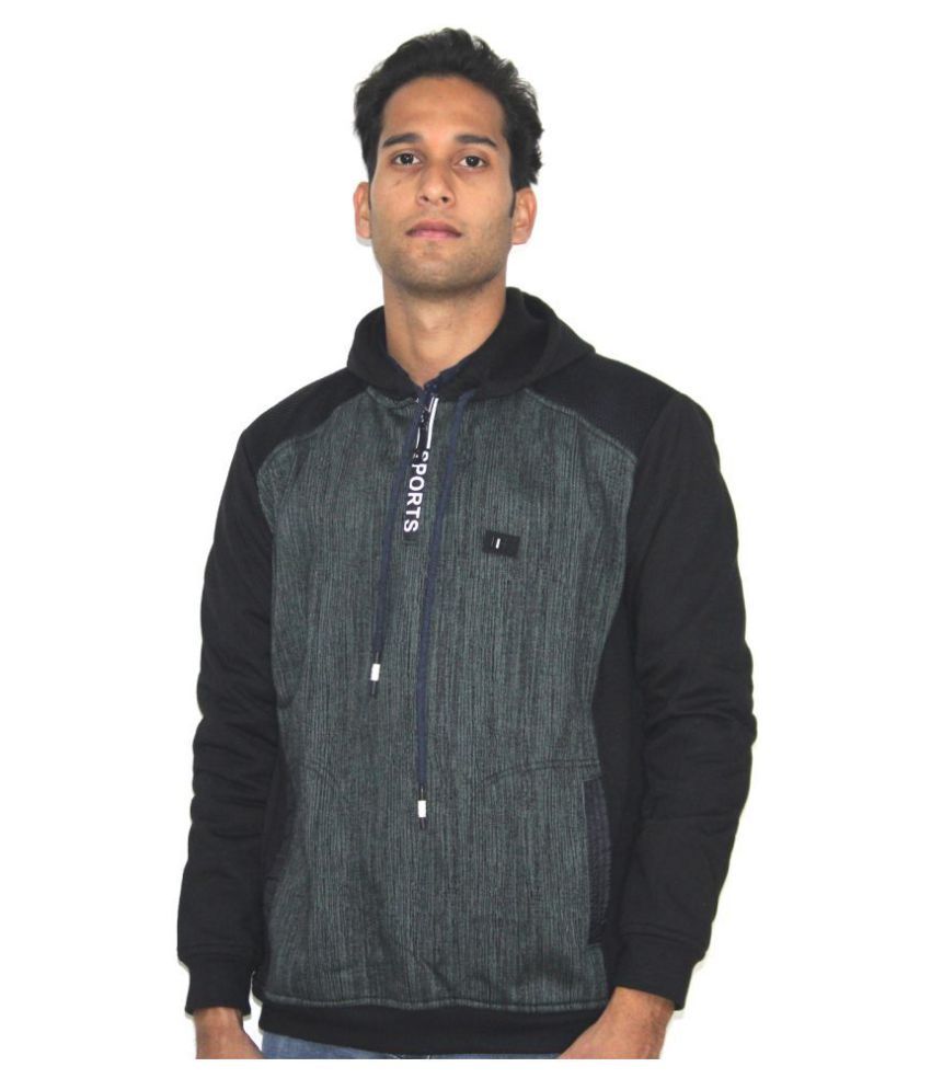 black hooded sweater mens