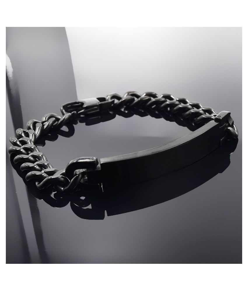     			The Jewelbox Black Stainless Steel Geometrics Bracelet