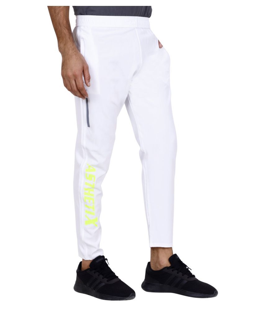 ASTHETIX White Polyester Lycra Trackpants - Buy ASTHETIX White ...