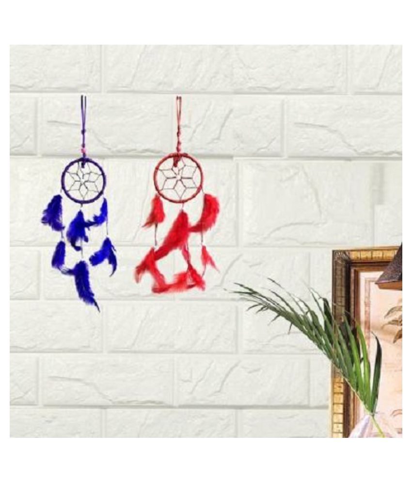    			Lucky Traders Feather Multicolour Dream Catcher - Pack of 2 ( X cms )