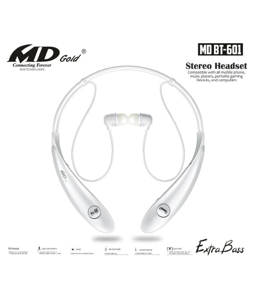 md gold bluetooth earphones