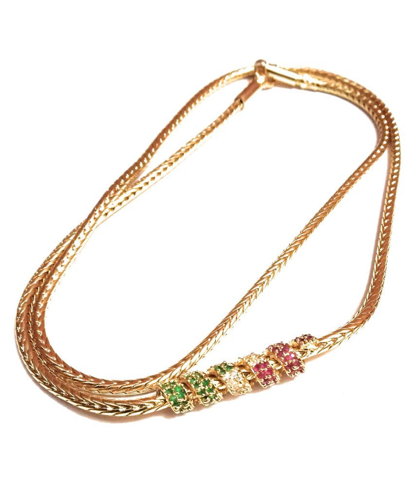 gold plated mugappu chain online