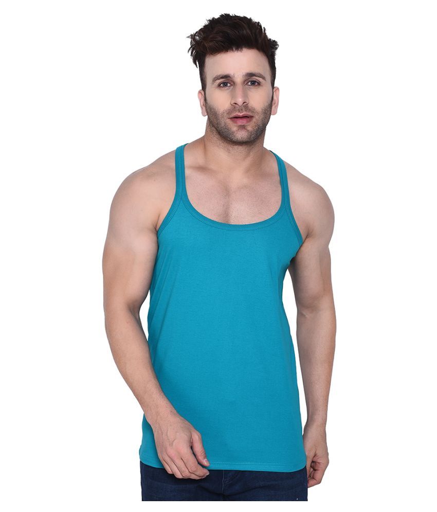     			Tfurnish Turquoise Sleeveless Vests Single