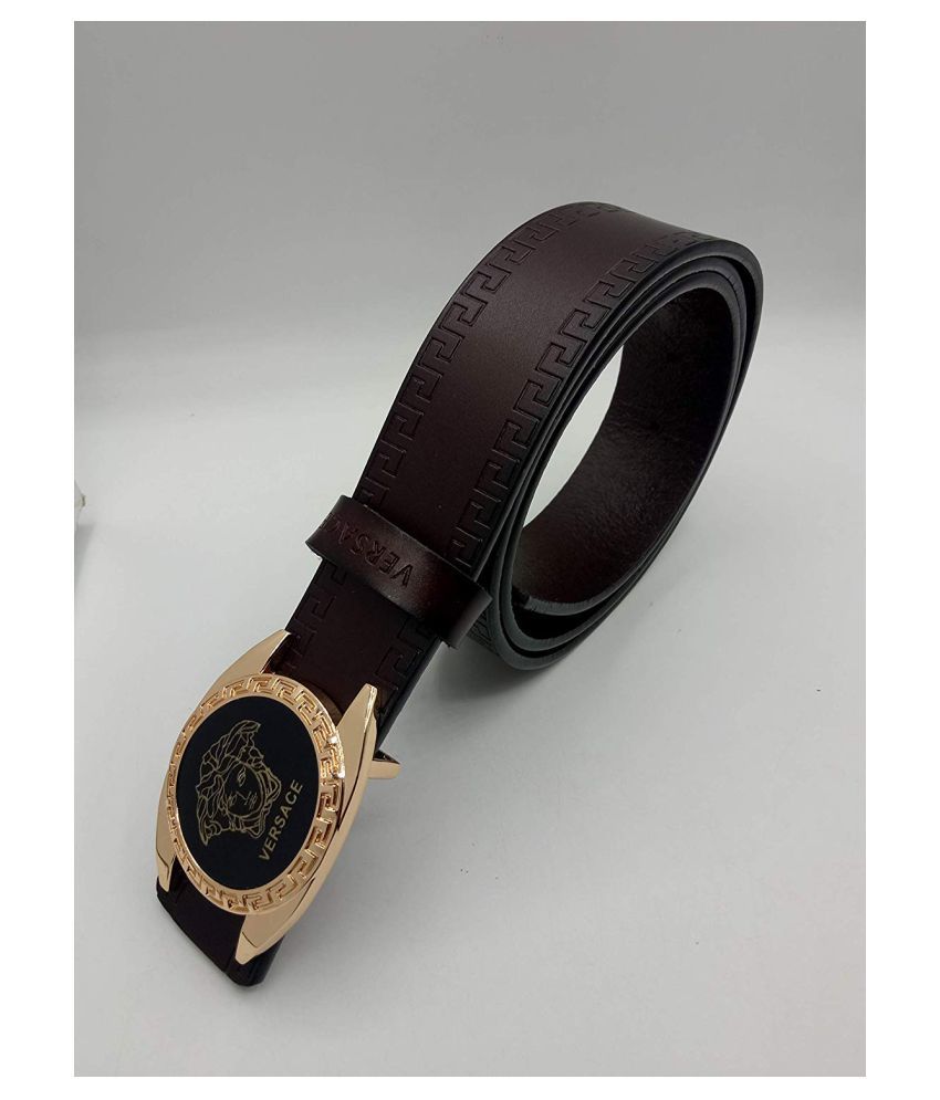 VERSACE BELT Brown Leather Casual Belt Buy Online at Low Price in