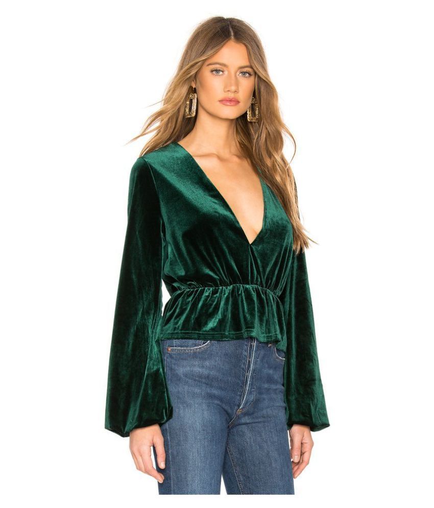 velvet peplum top