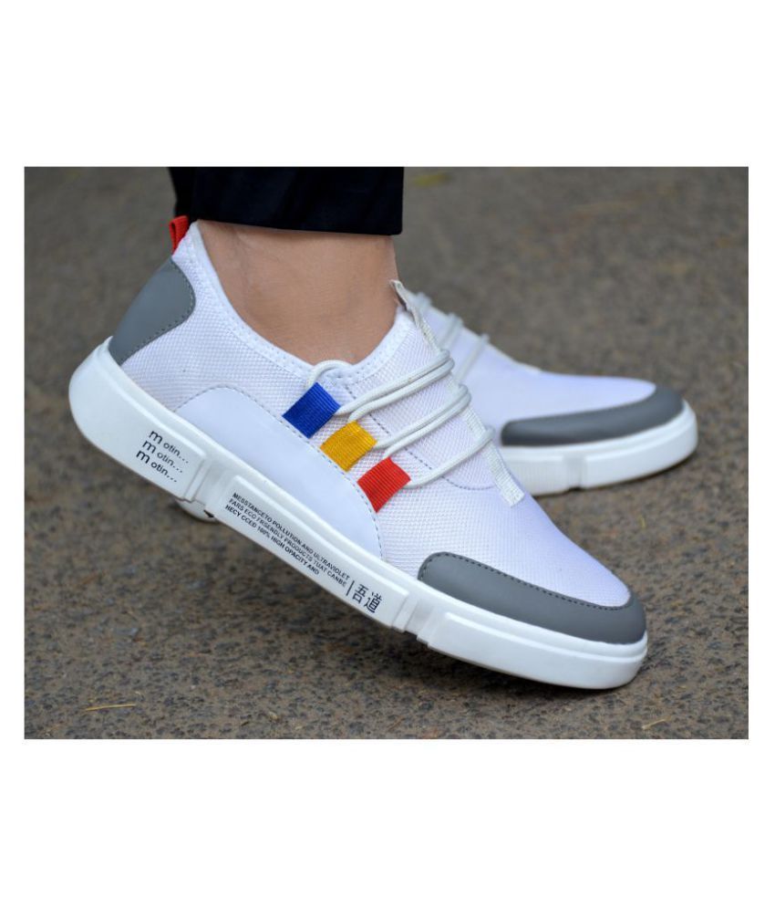 aadi white casual shoes