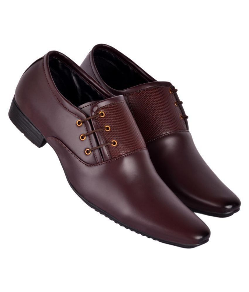     			Aadi - Brown Men's Derby Formal Shoes
