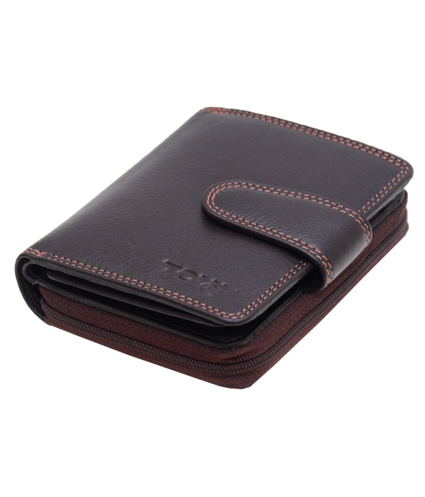     			Tough Leather Brown Women's Bi Fold Wallet ( Pack of 1 )