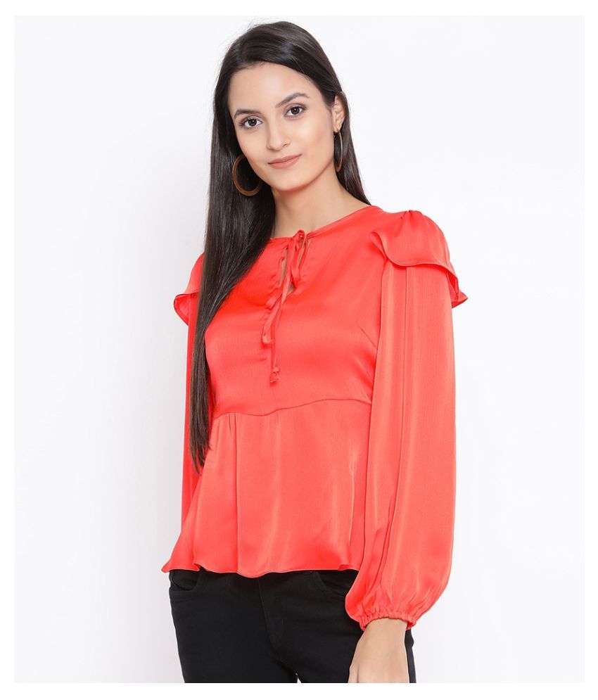     			Oxolloxo Polyester Regular Tops - Orange